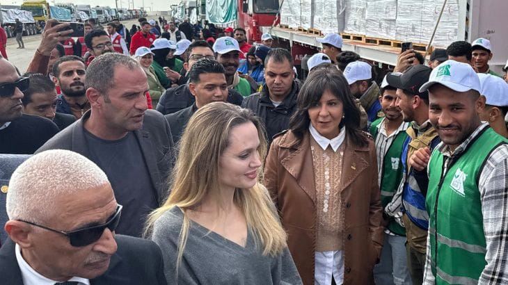 Angelina Jolie Visits Rafah Crossing in Egypt to Deliver Aid for Gaza