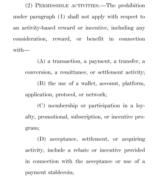 New Senate Bill Enables Activity-Based Rewards for Stablecoin Users