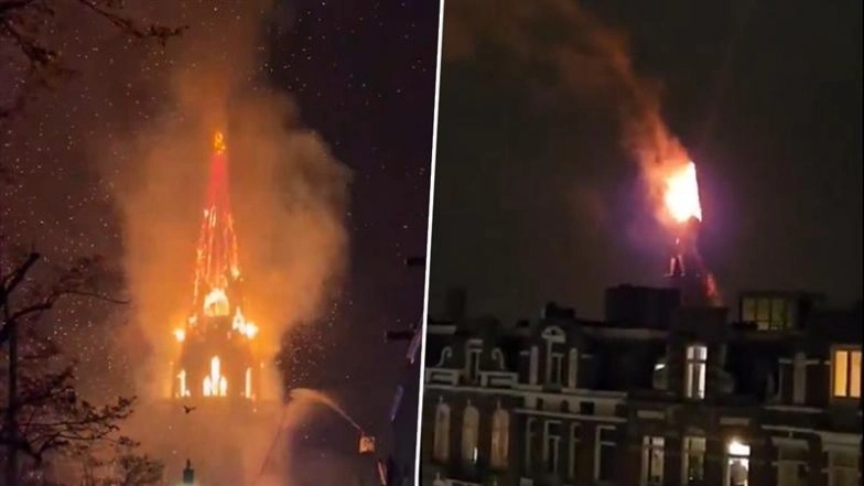 Massive Fire Engulfs Historic Vondelkerk in Amsterdam