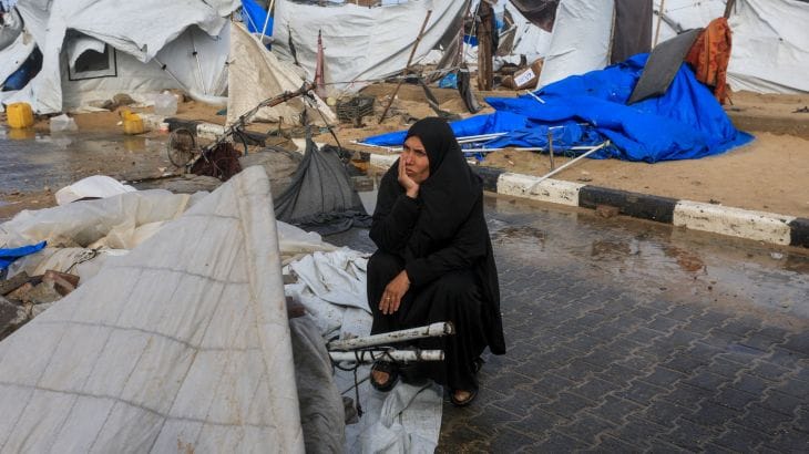 Displaced Palestinians Face Deadly Winds and Extreme Cold in Tents